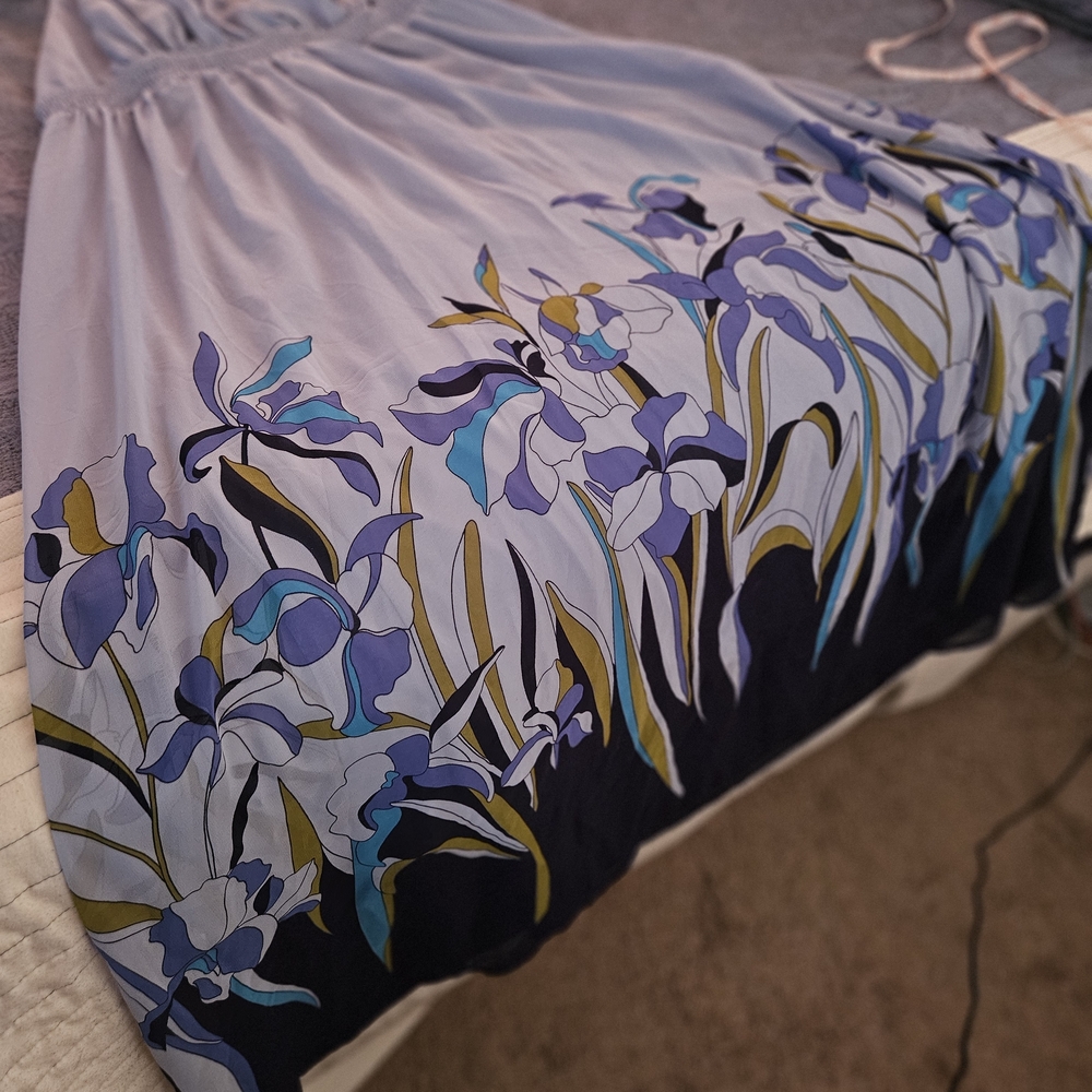 Tvatto Blue Smocked A-Line Midi Dress